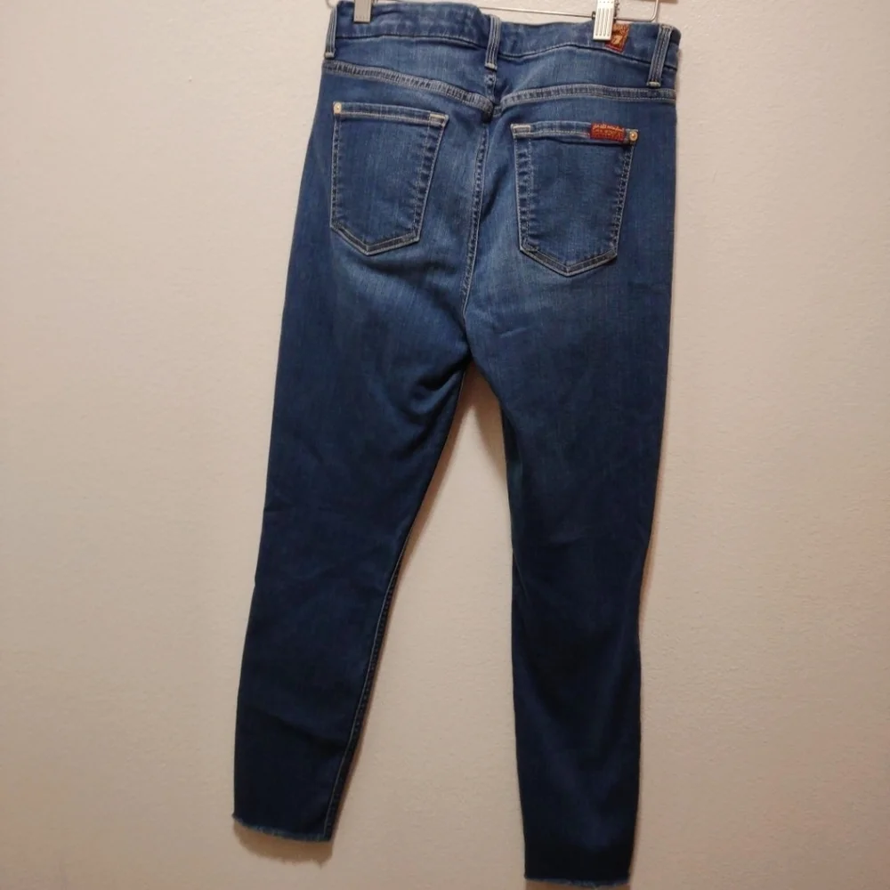 7 For All Mankind High Waist Ankle Skinny Denim Jeans 26